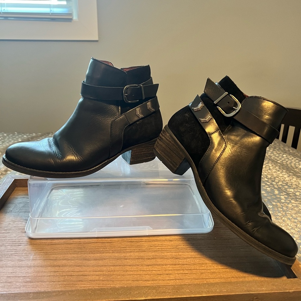 Black Leather Ankle Boots